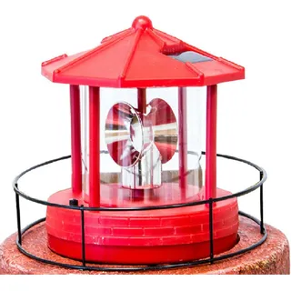 Kopf für Solar Leuchtturm rot und klein, Dreh- und Leuchtfunktion - Rot