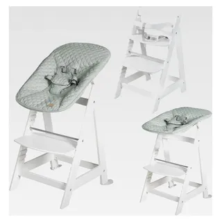 Born Up Treppenhochstuhl, Set 2in1, 'roba Style frosty green', mit Liegefunktion, ab Geburt
