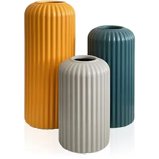 Rumi Décor Moderne Keramikvasen für Dekoration – Wohnzimmerdekoration, Couchtischdekoration, Heimdekoration, Kamindekoration, Esszimmertischdekoration – Bauernhaus-Küchendekoration, Keramikvase