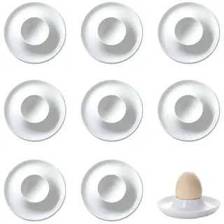 Eierbecher Weiß,8 Stück Eierbecher Set, Plastik,Eierständer mit Ablage,Frühstück Eierhalter Set, Porzellan, Lustig,für Das Frühstücksei Küche Esszimmer
