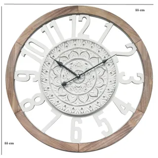 Mobili Rebecca Rebecca Mobili Wanduhr 55 cm 5/55/55 braun/weiß