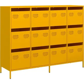 Sideboard Senfgelb 135x39x103,5 cm Kaltgewalzter Stahl - Gelb