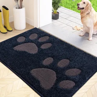 FCSDETAIL Schmutzfangmatte waschbar 50 x 80 cm, Fußmatte Innen, absorbierend Fussmatte, rutschfeste Sauberlaufmatte, wasserdicht Teppich für Hund, Eingang, nasse Pfoten
