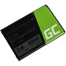Green Cell BL-53YH Handy Akku für LG G3 D850 D855 Optimus | Li-Ion Zellen | 3000 mAh 3.7V | Ersatz Smartphone Batterie | Markenakku | Volle Kompatibilität | Reale Kapazität | ohne Memory-Effekt |