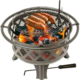Feuerschale mit Grillrost, Feuerkorb für den Garten, Firebowl Ø 75x60 cm, Fire Pit