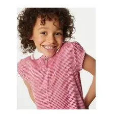 Girls M&S Collection Girls' Gingham Pleated School Dress (2-14 Yrs) - Red, Red - 2-3 Y