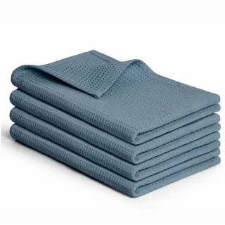 Blumtal Blumtal® Geschirrtücher 50x70 cm im 4er Set - Geschirrtücher Baumwolle 100% - Küchentücher bei 60 °C waschbar - Waffeltücher - Küchenhandtücher - Spül- & Geschirrtücher - Trockentücher Küche in blau
