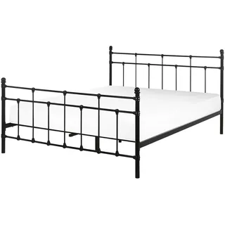 Beliani Metallbett 160/200cm Schwarz Lynx , Metall , 160x200 cm , Schlafzimmer, Betten, Metallbetten