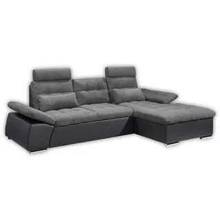 ed exciting design Ecksofa - schwarz-lawa - Liegefunktion - Recamiere rechts