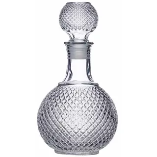 KitchenCraft BarCraft Whisky & Brandy Karaffe, geschliffenes Glas, Verschluss mit Silikondichtung, 1L, Farblos