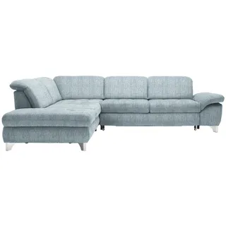 Beldomo Style Ecksofa , Türkis , Textil , Ottomane links, L-Form , 319x260 cm , Goldenes M , Bettkasten erhältlich, Bettfunktion erhältlich, Hocker erhältlich, Rücken echt , Wohnzimmer, Sofas & Couches, Wohnlandschaften, Ecksofas
