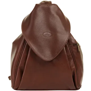 Cityrucksack PIKÉ "PIKÉ Damen City Rucksack ANNA MARIA echt Leder, Made in Italy", Damen, Gr. B/H/T: 31cm x 25cm x 8cm, onesize, braun, Leder, Rindsleder, leicht glänzend, Rucksäcke Cityrucksack, echt Leder, Made in Italy