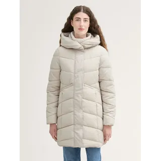 Tom Tailor Damen Puffer Parka mit Kapuze, 12365 - Dusty Beige, XXL