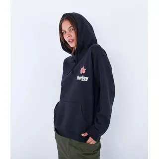 Hurley Damen Hibiscus Pullover Kapuzenpullover, schwarz, XS