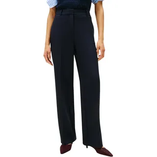 Tommy Hilfiger Damen Stoffhose Punto Slim Straight Fit, Blau (Dark Night Navy), 46