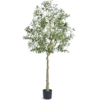 VEVOR Olivenbaum Künstlich 81x81x179cm Kunstpflanze PE Künstliche Pflanzen Fake Plastikpflanzen im Topf Kunstblume Geruchslos wasserdicht Ideal zur Dekoration von Schlafzimmer Arbeitszimmer Wohnzimmer