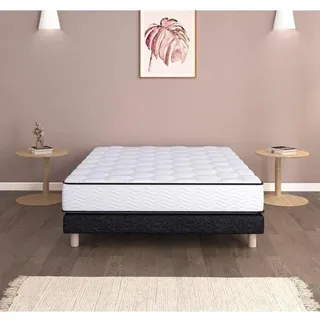 Boxspring- und Matratzenset - PARIS - 160 x 200 - Federn - Lattenrost