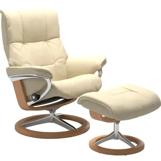 Stressless® Relaxsessel »Mayfair« Set, Relaxsessel mit Hocker, mit Hocker, mit Signature Base, Größe S, M & L, Gestell Eiche beige