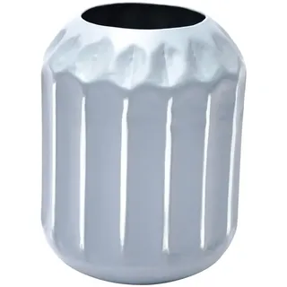 Kayoom Vase , Grau , Metall , 12x18x12 cm , handgemacht , Dekoration, Vasen, Metallvasen