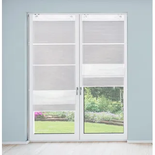 HOME WOHNIDEEN Magnetrollo Bambus-Optik in Uni weiß, 130 x 45 cm bis 210 x 70 cm, inkl. Aufhängehaken, Farbe:weiß, Größe:210 x 70 cm, Anzahl:1x