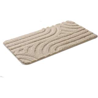 Badematte OTTO HOME "Sanremo Scandi, Badvorleger, Badezimmer Teppich, Duschvorleger" Gr. 1, beige (sand), H:20mm, Polyester, Badematten, Badematte, Badteppich, Uni Farben, Hoch-Tief-Effekt, modernes Muster, Boho