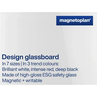 Magnetoplan Glas-Magnettafel 1200 x 900 cm briliant-weiß