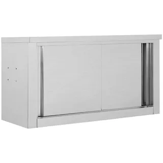 vidaXL Wandhängeschrank mit Schiebetüren 90×40×50 cm Edelstahl - Grau