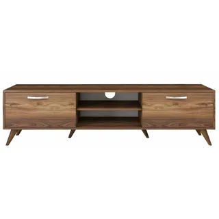 Dmora Aldh, Sideboard, Wohnzimmerschrank, niedriger Schrank für TV, Wandbasis, 180 x 35 x 49 cm, Walnuss