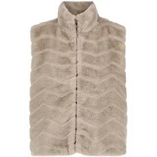 Fellimitatweste CARTOON "Fake Fur-Weste mit hohem Kragen", Damen, Gr. 38, braun (hellbraun), Obermaterial: 100% Polyester PES., Westen Fellimitatweste