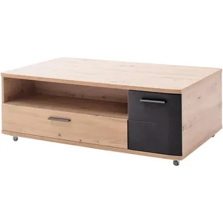 Livetastic Couchtisch , Anthrazit, Eichefarben , Metall , 1 Schubladen , rechteckig , 70x42x115 cm , offenes Fach , Wohnzimmer, Wohnzimmertische, Couchtische, Couchtische eckig