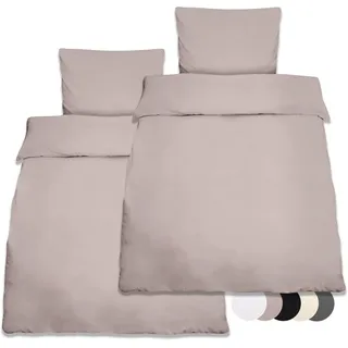 Beautissu Julie Renforcé Taupe 135 x 200 cm + 80 x 80 cm