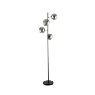 Home Deluxe Stehlampe aus Glas VIOLA - Rauchgrau Stehlampe, Design-Stehlampe, moderne Stehlampe