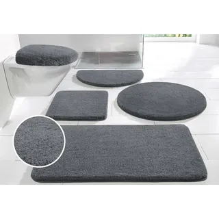 Badematte OTTO HOME "Merida, Badvorleger, Badezimmer Teppich" Gr. 1, grau (dunkelgrau), H:32mm, Kunstfaser, Badematten, Badematte, Badteppich, Uni Farben, rechteckig, rund & als 2-tlg. Set erhältlich