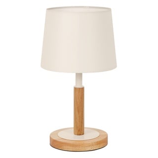 Tomons LED Nachttischlampe Dimmbar aus Holz, Moderne Tischlampe, LED Tischleuchte Retro mit Stoffschirm für Schlafzimmer, Wohnzimmer oder im Hotel oder Café - Beige