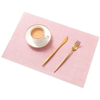 Tischsets (6er Set),Neu rutschfest Hitzebeständig Wärmeisolierung Tischsets zum Essen Waschbar Schnell trocknend Dekorativ Tischset für Küche und Esszimmer,Rosa