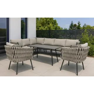 Gardissimo ABBY Ecklounge Gartenmöbel Sitzgruppe Rope taupe links