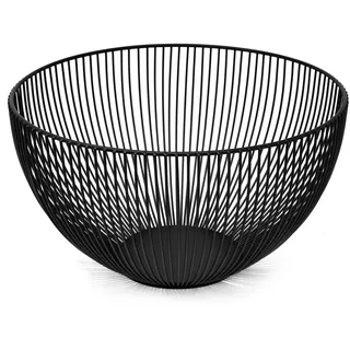 Joeji's Kitchen Obstkorb für die Küche mit Kratzfesten Anti-Rutsch-Pads 25 x 25 x 25 cm schwarz