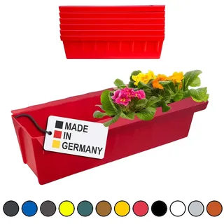 Paletten Blumenkasten 6er-Set Rot Einsatz zum an- & Einhängen Pflanzkasten