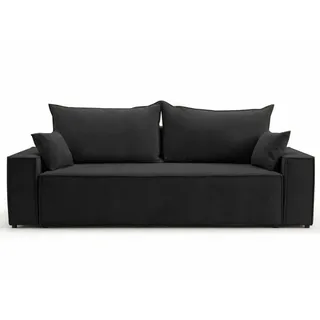 Graingold Sofa 230/90/70 Schwarz Sivra , Kunststoff , 230x70x90 cm , Oeko-Tex®, Reach, Hergestellt in Europa, Handmade in Europe , Babymöbel & Kindermöbel, Kinderzimmer & Jugendzimmer, Schlafsofas