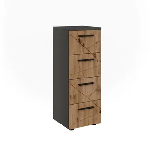 Vicco Midischrank Irma, 30 x 81 cm mit 4 Schubladen, - Grau