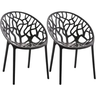 CLP Gartenstuhl 59 x 60 x 80 cm schwarz 2 St.