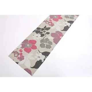 DONREGALOWEB Set mit 2 Tischläufern aus 100 % Baumwolle, dekoriert mit Blumen in Rosatönen, Einzelmaße: 45 x 150 cm lang