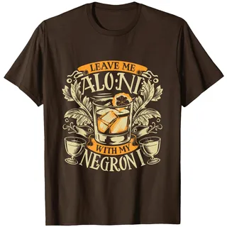 Leave me aloni with My Negroni I Classic Gin Cocktail Drink T-Shirt, Herren, Braun, XXL