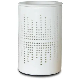 Zen Arôme Zen'Arôme - Duftwachsbrenner Calorya n°3 - Elektrische Duftlampe für Duft- und Schmelzwachs mit Dimmer und abnehmbarem Deckel - Keramik mit durchbrochenem Dekor und stimmungsvoller Beleuchtung