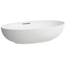 Laufen Il Bagno Alessi Waschtisch-Schale, mit Überlauf, 70x40cm, inkl. Ablaufventil Klick-Klack, H818978, Farbe: Weiß Matt