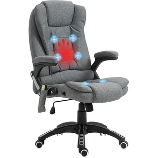 Vinsetto Massagesessel Chefsessel Gamingstuhl Drehstuhl Massagebürostuhl Grau , Kunststoff , Füllung: Schaumstoff,Schaumstoff , 74x116x67 cm , Büromöbel, Bürostühle, Drehstühle