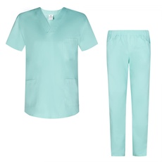 MISEMIYA - Unisex-Schrubb-Set - Medizinische Uniform mit Oberteil und Hose ref.8178 - Small, Türkis