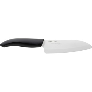 KYOCERA - GEN Series -kleines Santoku-Keramikmesser aus Hochleistungskeramik | extrem scharf | ultraleicht | hohe Bruchfestigkeit | handgeschliffen. Klingenlänge: 14 cm, Schwarz