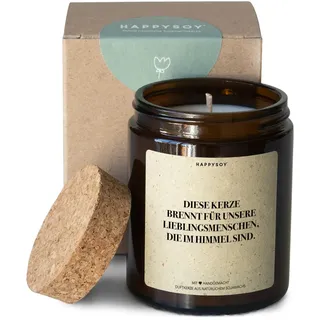 Trauerkerze - Duftkerze im Glas mit Spruch - aus Sojawachs, handgemacht -nachhaltiges persönliches Geschenk Kondolenzgeschenk- Kerze für Verstorbene Lieblingsmensch