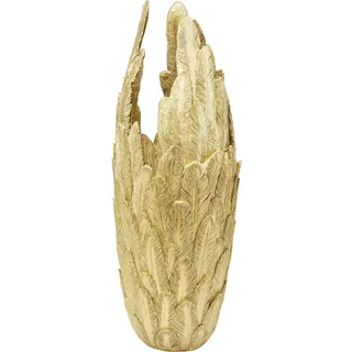 Kare Design Vase Feathers, Gold, Feder Design, Bodenvase, Deko Vase, Blumenvase, Accessoire, Modern, Tischvase, Wohnzimmer Dekoration, 92x35x35 cm (H/B/T)